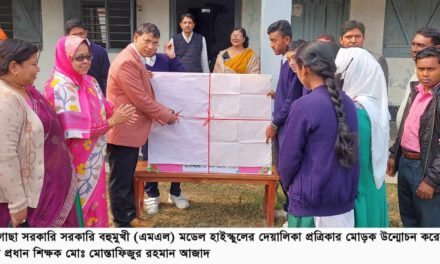 ঝিকরগাছা সরকারি এমএল মডেল হাইস্কুলের দেয়ালিকার মোড়ক উন্মোচন