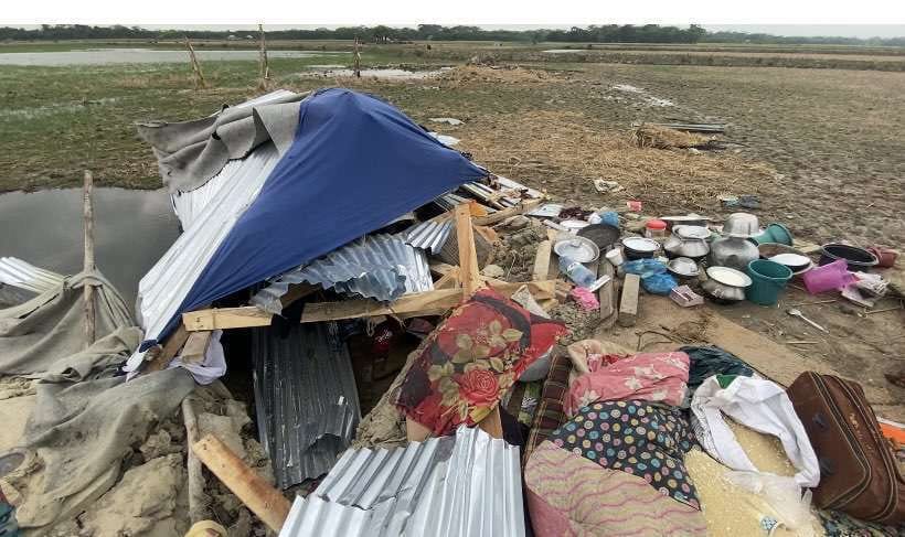 তালতলীতে জমি দখল করতে বসতবাড়িতে হামলা ও ভাঙচুর